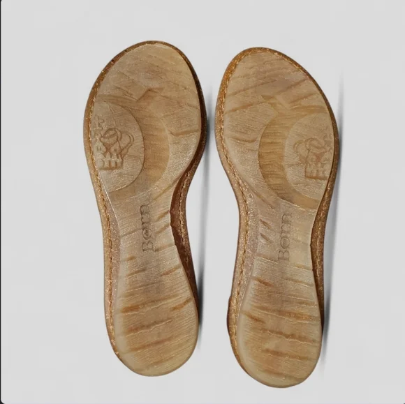 Born Selby Leather Slingback Sandals in Navy with Brown Size 11 - Picture 6 of 9